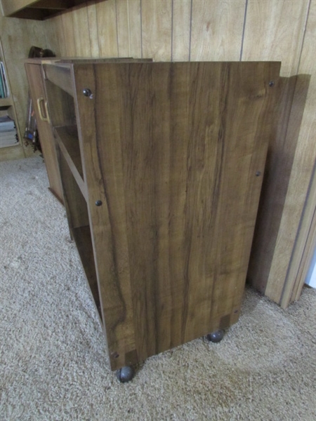 WHEELED STAND & MEDIA CABINET