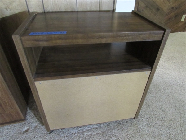 WHEELED STAND & MEDIA CABINET