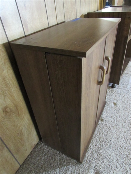 WHEELED STAND & MEDIA CABINET