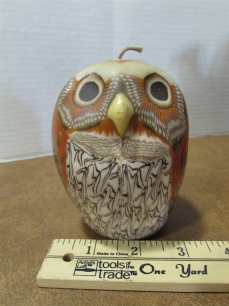 CERAMIC & CONCRETE DECOR & OWL CANDLE