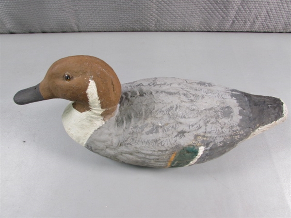 PAIR OF HANDPAINTED DUCK DECOYS (PAPER MACHE?)