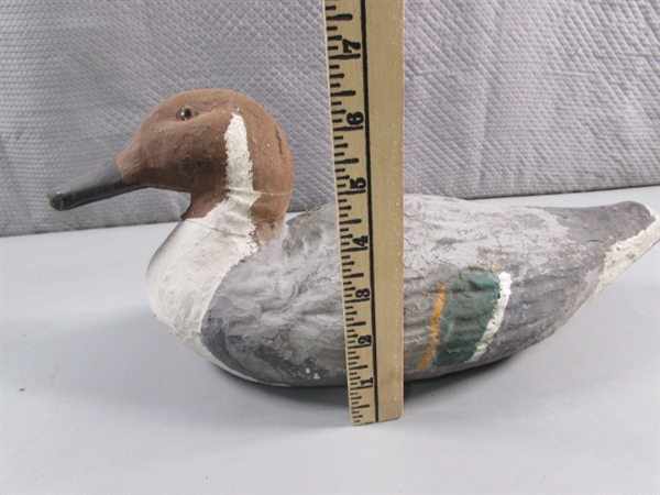 PAIR OF HANDPAINTED DUCK DECOYS (PAPER MACHE?)