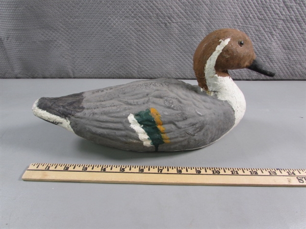 PAIR OF HANDPAINTED DUCK DECOYS (PAPER MACHE?)
