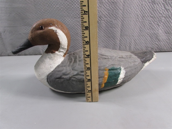 PAIR OF HANDPAINTED DUCK DECOYS (PAPER MACHE?)