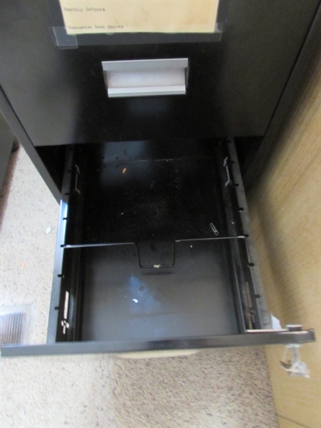 LOCKING 2-DRAWER FILING CABINET & FILE FOLDERS