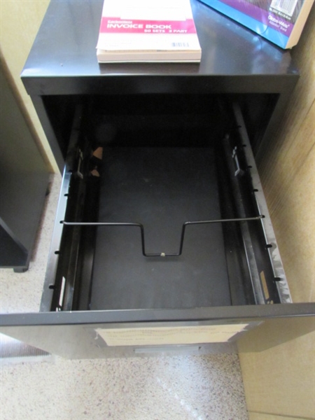 LOCKING 2-DRAWER FILING CABINET & FILE FOLDERS