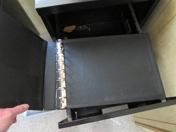 LOCKING 2-DRAWER FILING CABINET & FILE FOLDERS