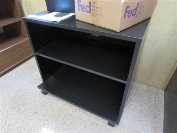 ROLLING CABINET/PRINTER STAND, PAPER SHREDDER & NOTEBOOKS/PAPER & MORE