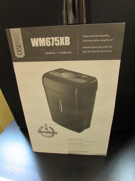 ROLLING CABINET/PRINTER STAND, PAPER SHREDDER & NOTEBOOKS/PAPER & MORE