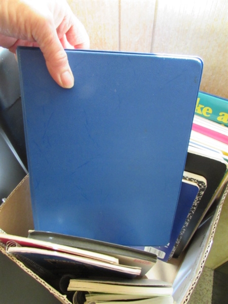 ROLLING CABINET/PRINTER STAND, PAPER SHREDDER & NOTEBOOKS/PAPER & MORE