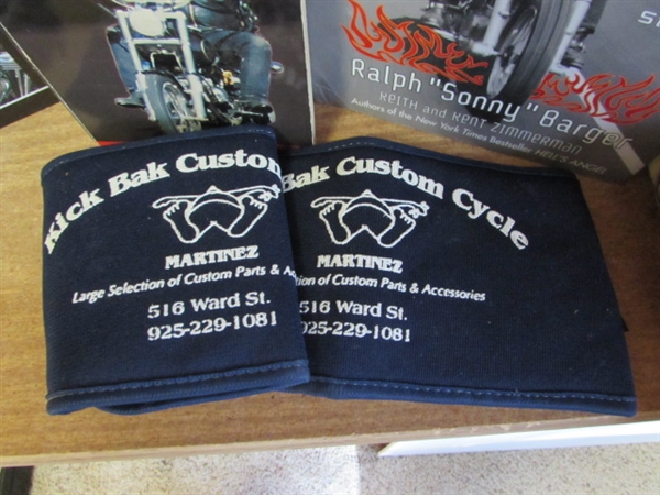 HARLEY DAVIDSON QUILT, DISPLAY, BOOKS, DUFFLE BAG & MORE