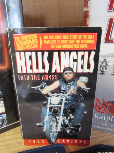 HARLEY DAVIDSON QUILT, DISPLAY, BOOKS, DUFFLE BAG & MORE