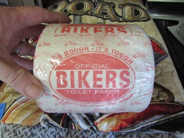HARLEY DAVIDSON QUILT, DISPLAY, BOOKS, DUFFLE BAG & MORE