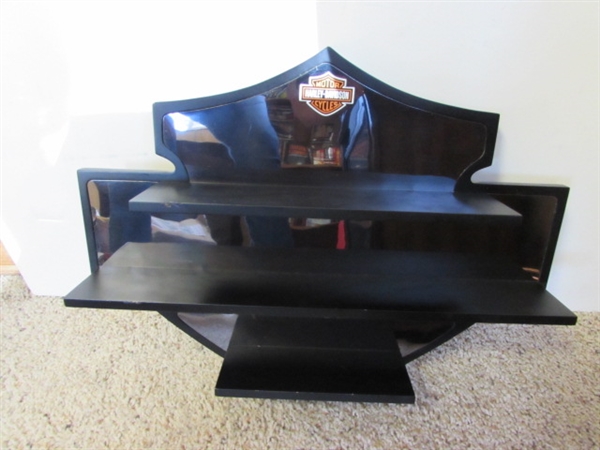 HARLEY DAVIDSON QUILT, DISPLAY, BOOKS, DUFFLE BAG & MORE