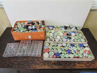 LARGE ASSORTMENT OF SEWING THREAD - SPOOLS & BOBBINS