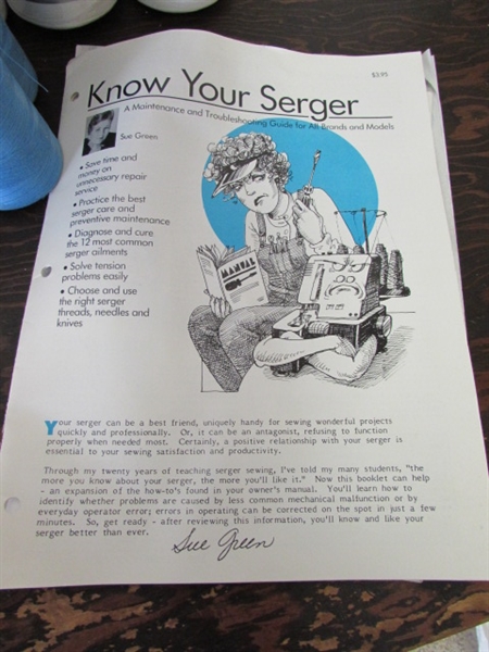SERGER THREAD CONES, SERGER BOOK