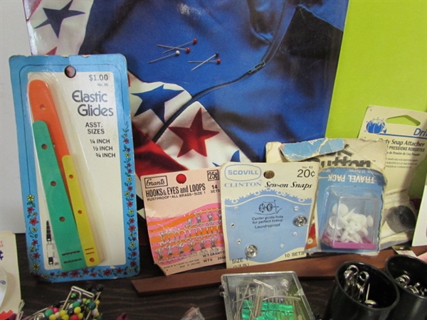 LARGE ASSORTMENT OF SEWING SUPPLIES & TOOLS