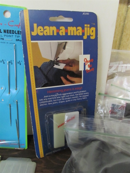 LARGE ASSORTMENT OF SEWING SUPPLIES & TOOLS
