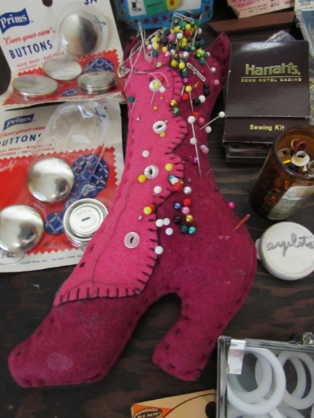 LARGE ASSORTMENT OF SEWING SUPPLIES & TOOLS