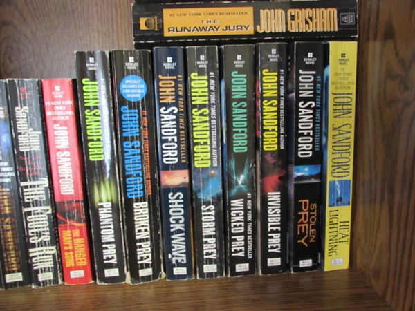 FICTION NOVEL COLLECTION - JOHN GRISHAM, STUART WOODS, JOHN SANDFORD & STEVE MARTINI