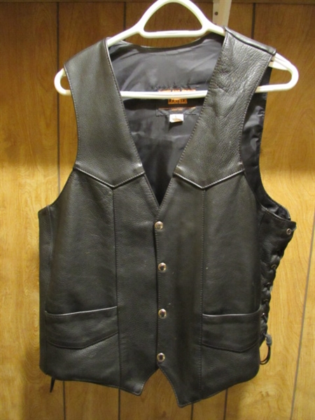 MEN'S LEATHER VEST - LIKE NEW CONDITION
