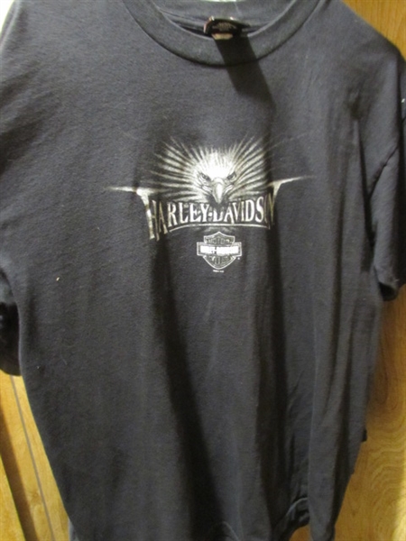 ASSORTED HARLEY DAVIDSON/MC THEMED T-SHIRTS - SIZE LARGE