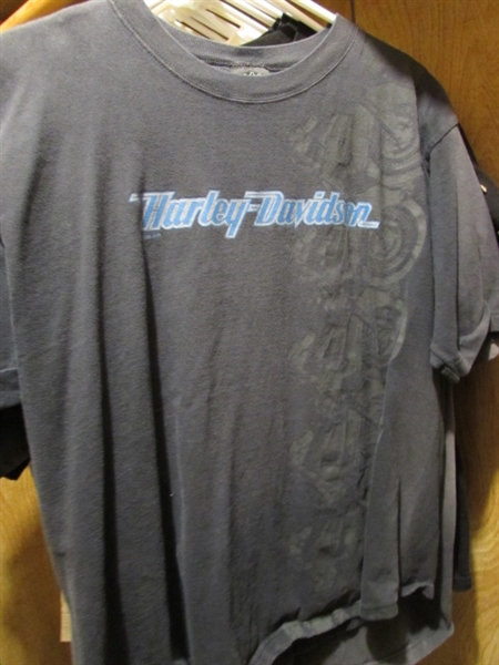 ASSORTED HARLEY DAVIDSON/MC THEMED T-SHIRTS - SIZE LARGE