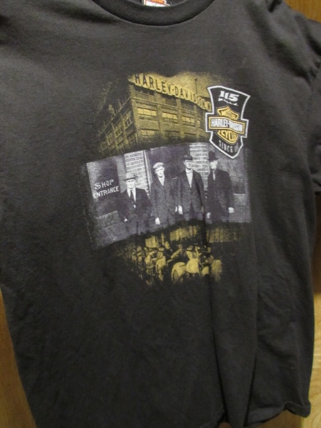 ASSORTED HARLEY DAVIDSON/MC THEMED T-SHIRTS - SIZE LARGE