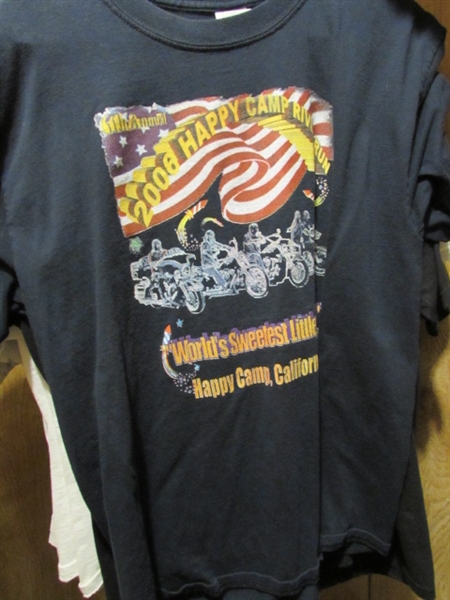 ASSORTED HARLEY DAVIDSON/MC THEMED T-SHIRTS - SIZE LARGE