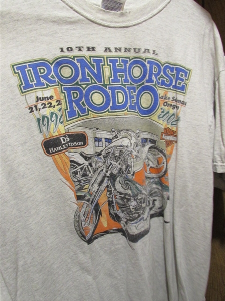 ASSORTED HARLEY DAVIDSON/MC THEMED T-SHIRTS - SIZE LARGE
