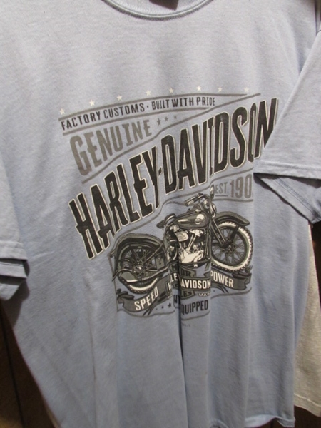 ASSORTED HARLEY DAVIDSON/MC THEMED T-SHIRTS - SIZE LARGE