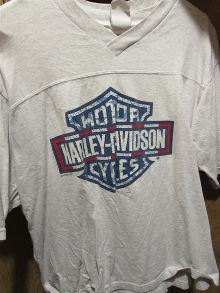 ASSORTED HARLEY DAVIDSON/MC THEMED T-SHIRTS - SIZE LARGE