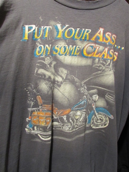 ASSORTED HARLEY DAVIDSON/MC THEMED T-SHIRTS - SIZE X-LARGE