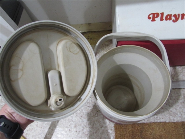 RED PLAYMATE COOLER & INSULATED DRINK THERMOS