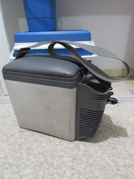 ICE CHEST, INSULATED THERMOS & 12-VOLT ELECTRIC COOLER