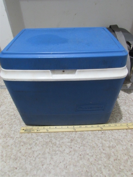 ICE CHEST, INSULATED THERMOS & 12-VOLT ELECTRIC COOLER