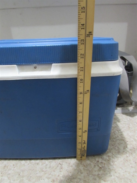 ICE CHEST, INSULATED THERMOS & 12-VOLT ELECTRIC COOLER