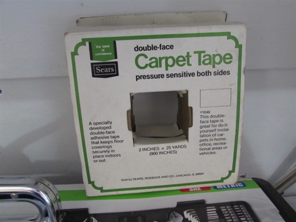 NEW/SEALED 130 PIECE TOOL KIT, FLASHLIGHTS, STAPLE GUN & MORE
