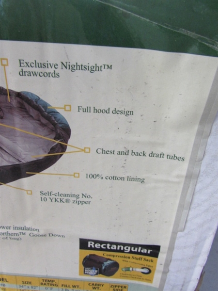 2 CABELA'S ALASKAN GUIDE EXTREME COLD SLEEPING BAGS - APPEAR TO BE UNUSED