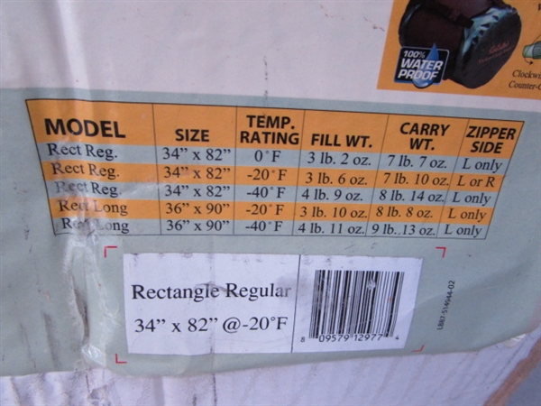 2 CABELA'S ALASKAN GUIDE EXTREME COLD SLEEPING BAGS - APPEAR TO BE UNUSED