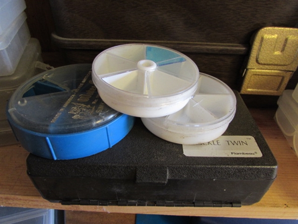 ASSORTED STORAGE CONTAINERS - TACKLE BOXES