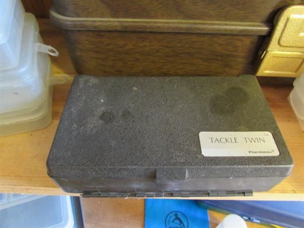 ASSORTED STORAGE CONTAINERS - TACKLE BOXES
