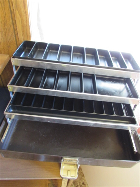 ASSORTED STORAGE CONTAINERS - TACKLE BOXES