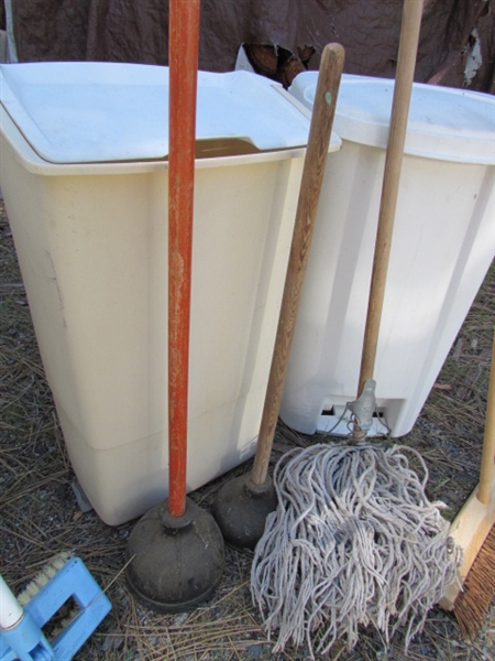 TRASH CANS, PLUNGERS & MORE