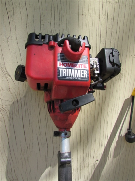 2 GAS POWERED & 1 ELECTRIC STRING TRIMMERS & EXTENSION CORDS