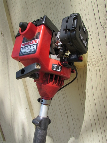 2 GAS POWERED & 1 ELECTRIC STRING TRIMMERS & EXTENSION CORDS