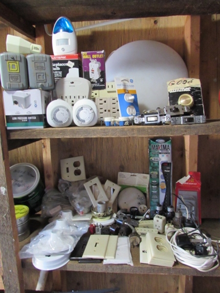 CEILING LIGHT FIXTURE & ELECTRICAL ITEMS
