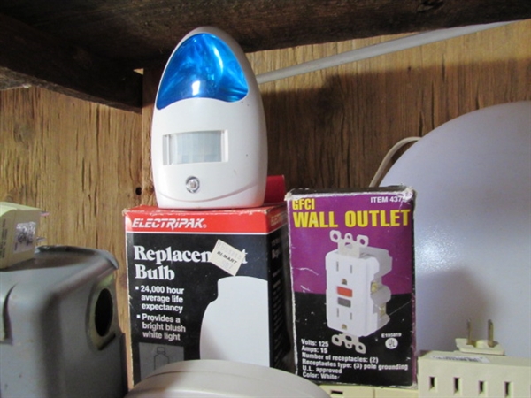 CEILING LIGHT FIXTURE & ELECTRICAL ITEMS