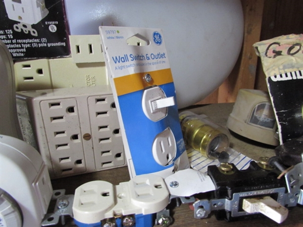 CEILING LIGHT FIXTURE & ELECTRICAL ITEMS