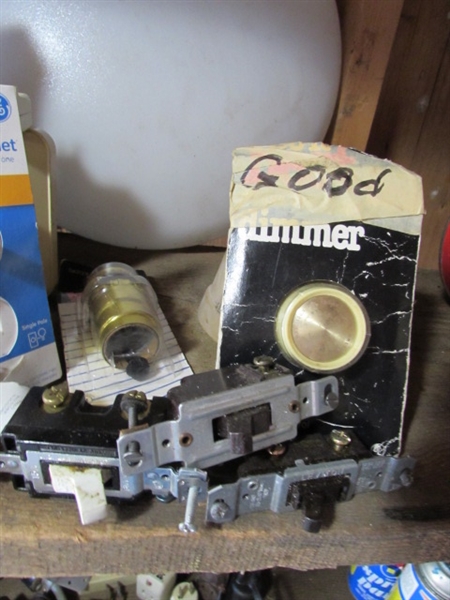 CEILING LIGHT FIXTURE & ELECTRICAL ITEMS